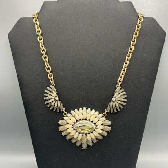 Loft Rhinestone Jewel Pendant Statement Necklace - Picture 1 of 4